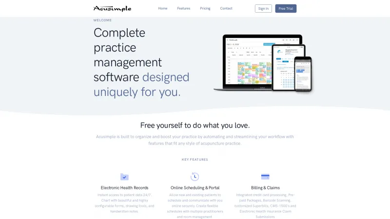 Homepage of Acusimple