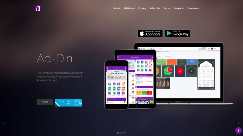 Homepage of Ad-Din