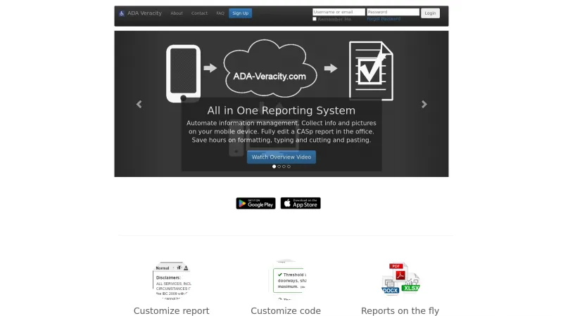 Homepage of ADA Pro