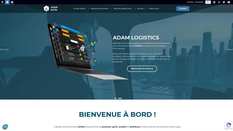 Homepage of ADAM Suite