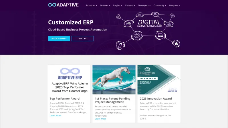 Homepage of Adaptive ERP