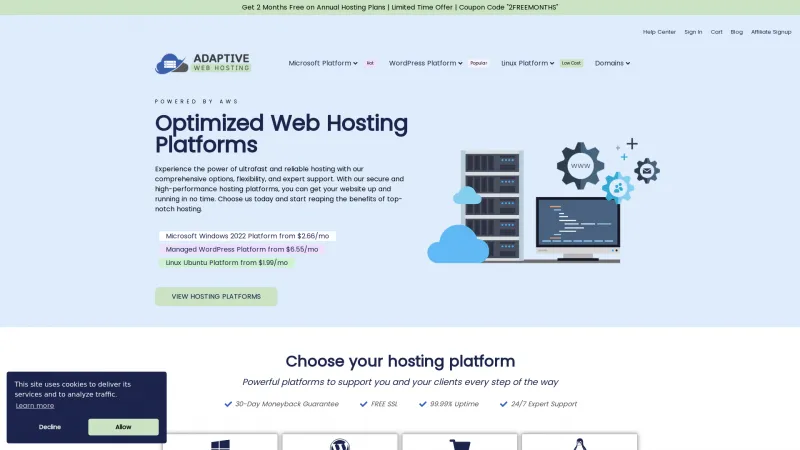 Homepage of Adaptive Web Hosting