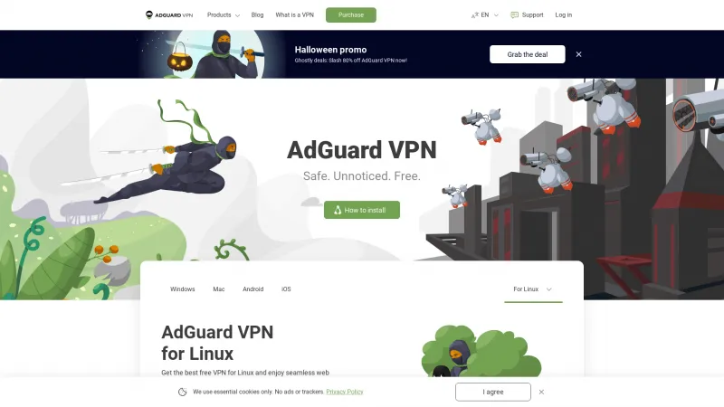 Homepage of AdGuard VPN