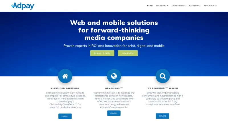 Homepage of Adpay