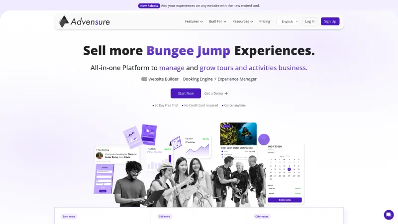 Homepage of Advensure