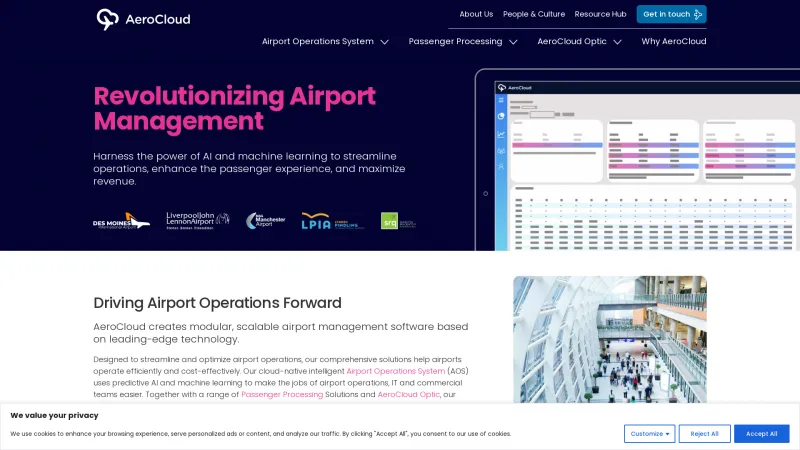 Homepage of AeroCloud