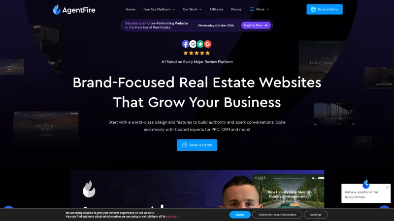 Homepage of AgentFire