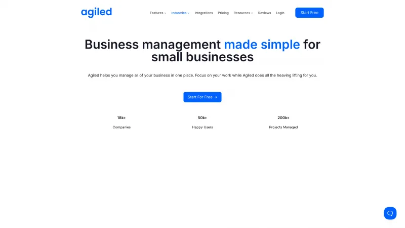 Homepage of Agiled