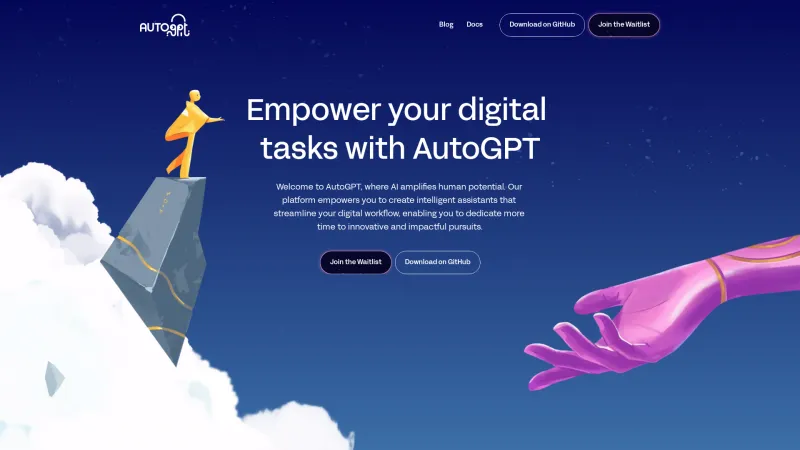 Homepage of AutoGPT