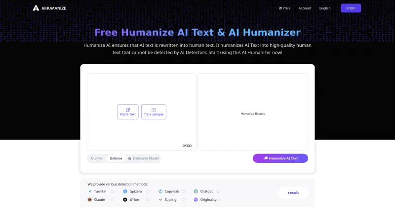 Homepage of AI Humanize