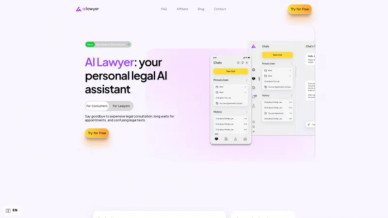 Homepage of AI Lawyer