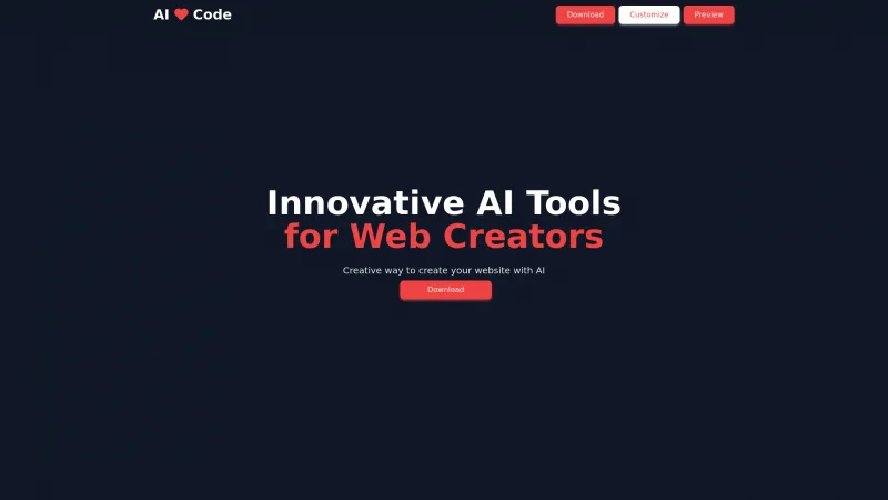 Homepage of AI Love Code