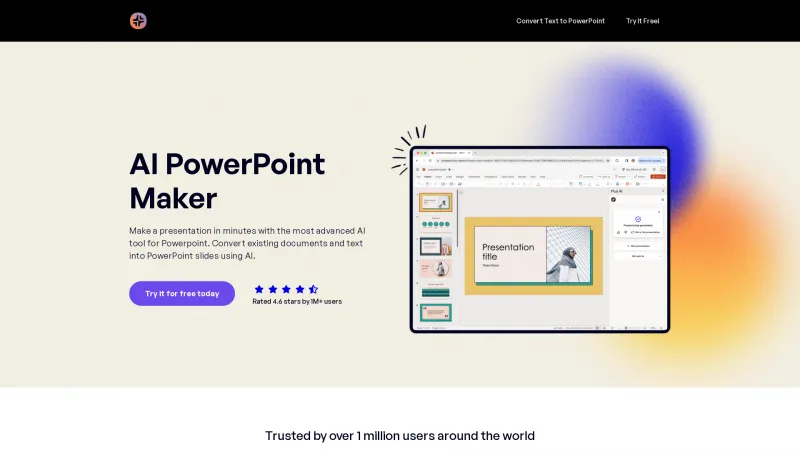 Homepage of AI PowerPoint Maker