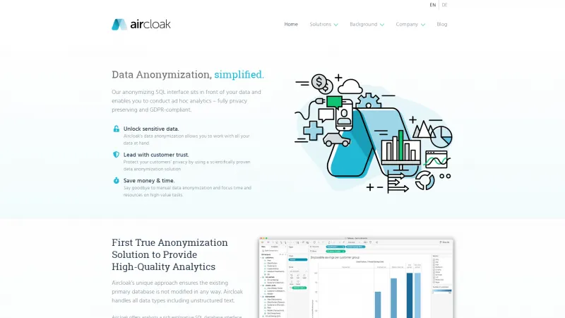 Homepage of Aircloak Insights