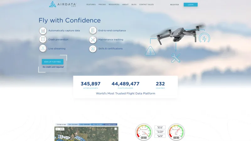 Homepage of Airdata