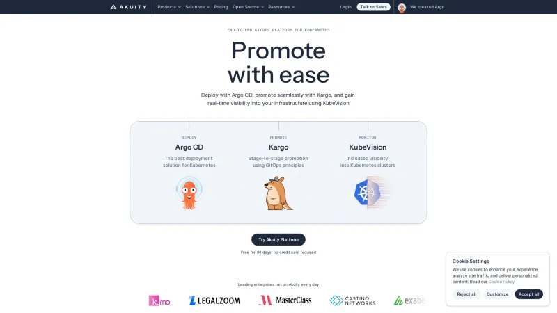 Homepage of Akuity