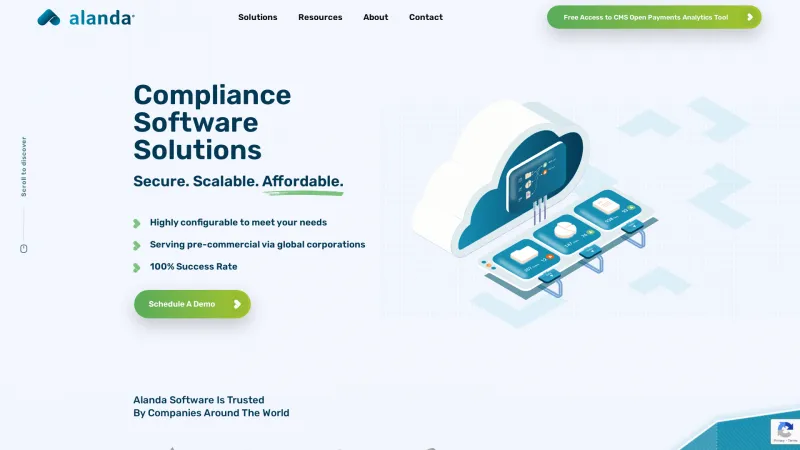 Homepage of Alanda Software