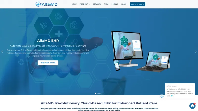 Homepage of AlfaMD