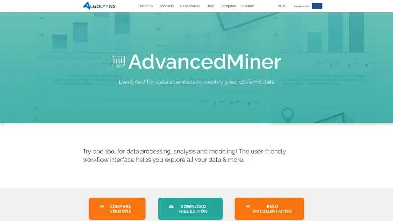 Homepage of AdvancedMiner