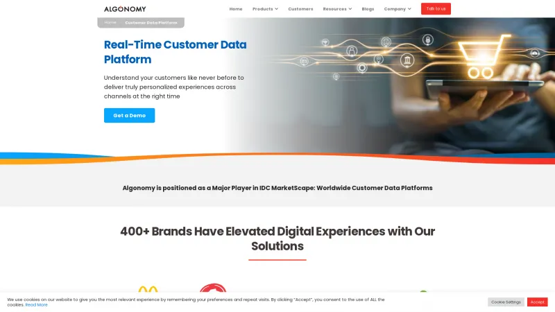 Homepage of Algonomy Real-time Customer Data Platform