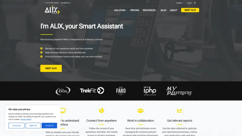 Homepage of ALIX by Agilean