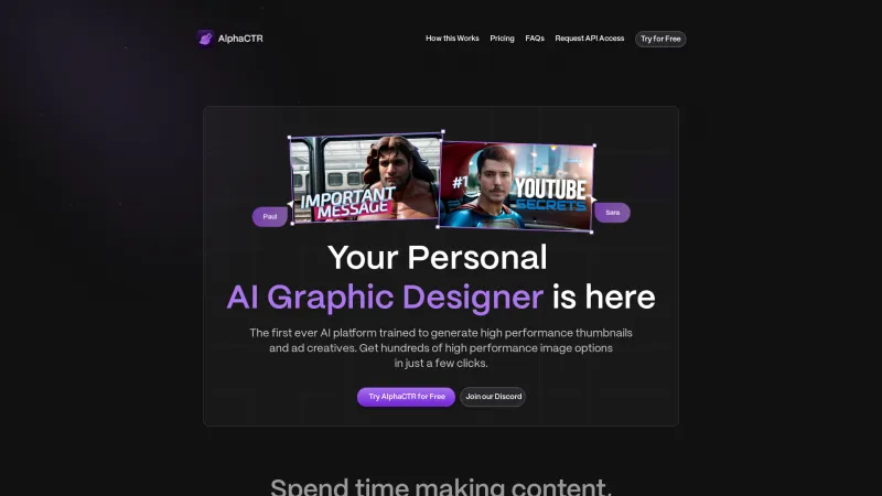 Homepage of AlphaCTR