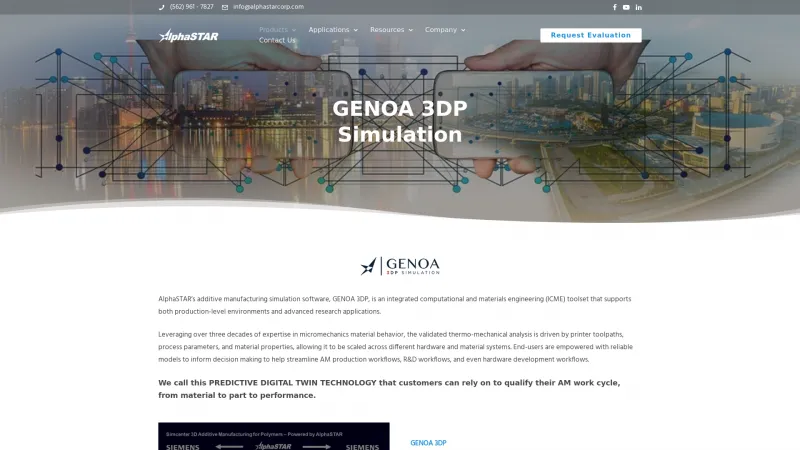 Homepage of GENOA 3DP