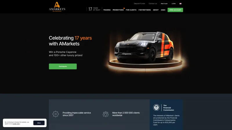 Homepage of AMarkets