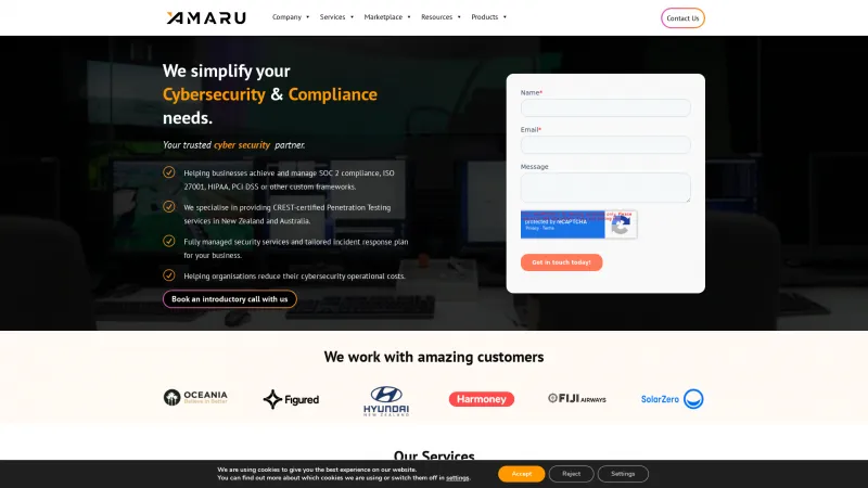 Homepage of AMARU