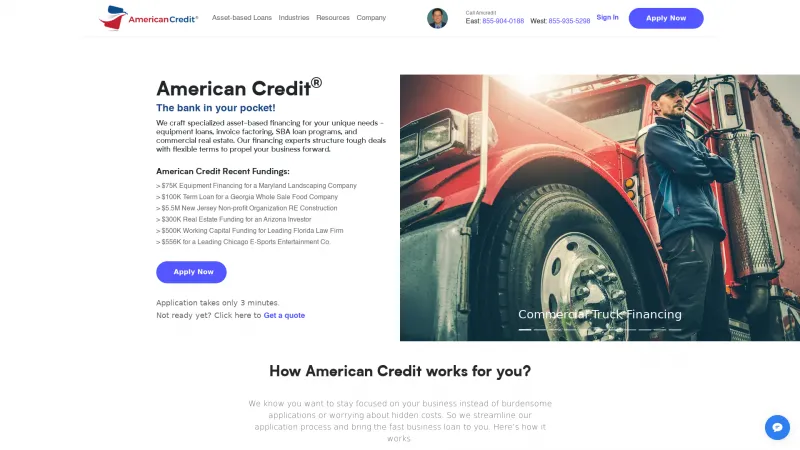 Homepage of AmCredit