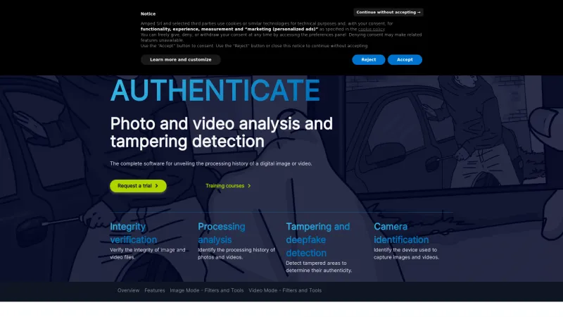 Homepage of Amped Authenticate