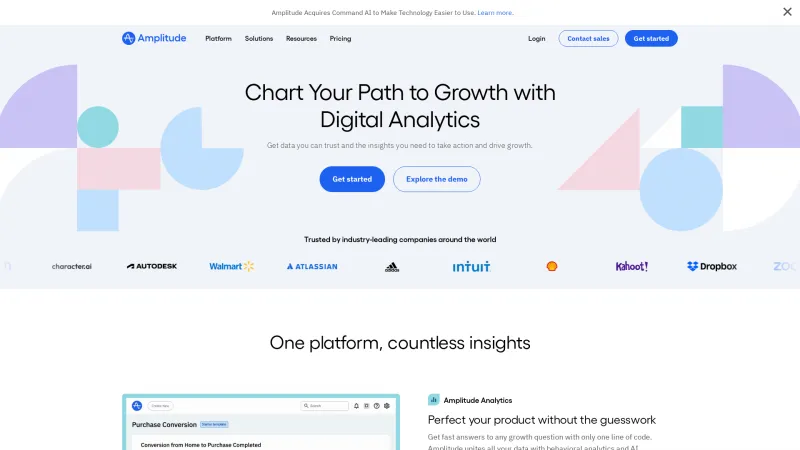 Homepage of Amplitude