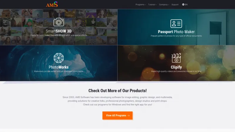 Homepage of SmartSHOW 3D