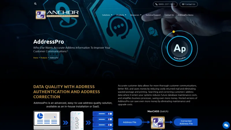 Homepage of AddressPro