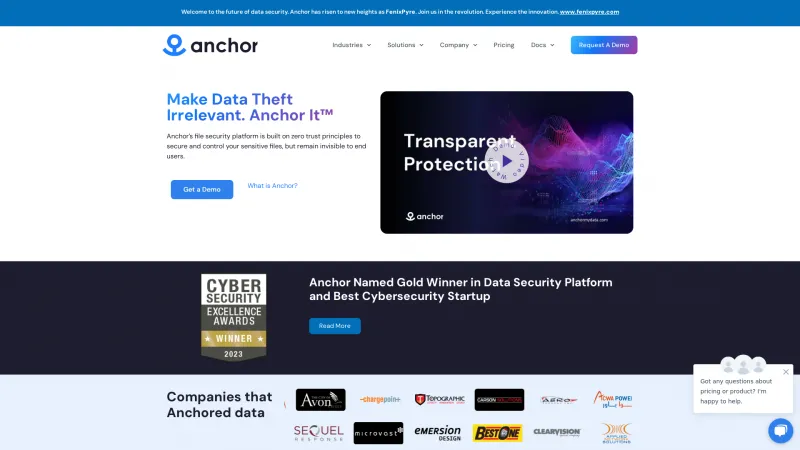 Homepage of Anchor