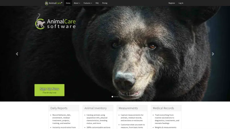 Homepage of AnimalCare