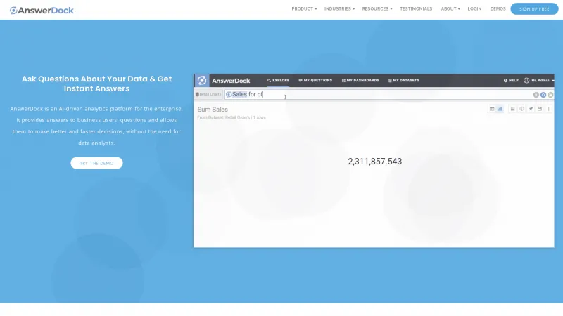 Homepage of AnswerDock