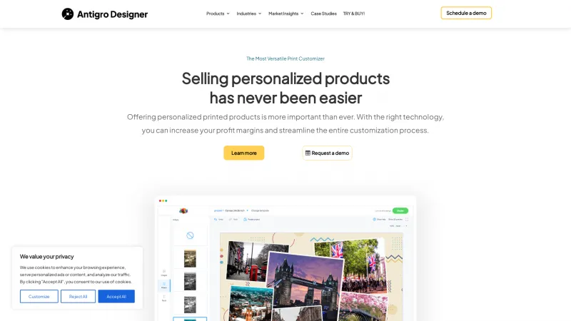 Homepage of Antigro Designer