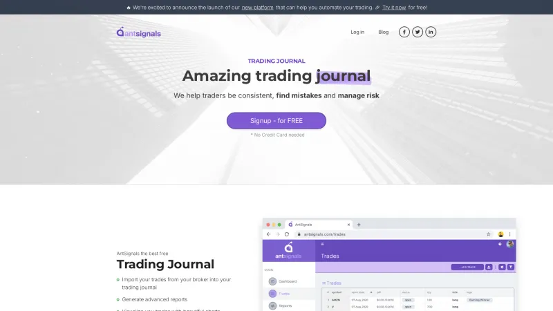 Homepage of AntSignals