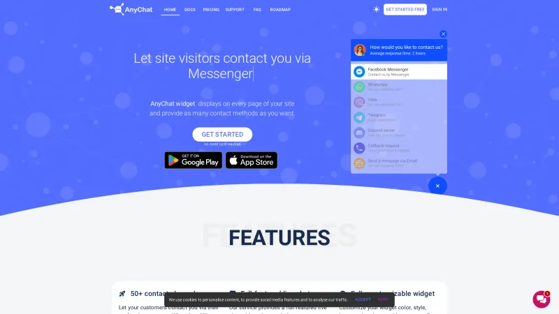 Homepage of AnyChat