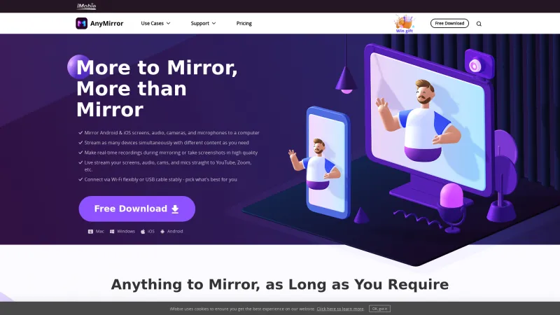 Homepage of AnyMirror