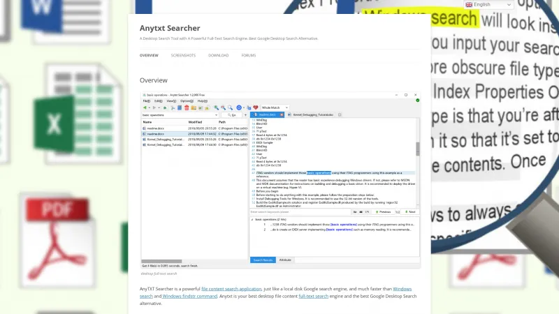 Homepage of AnyTXT Searcher