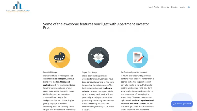 Homepage of Apartment Investor Pro