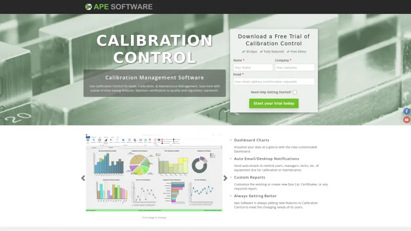 Homepage of Calibration Control