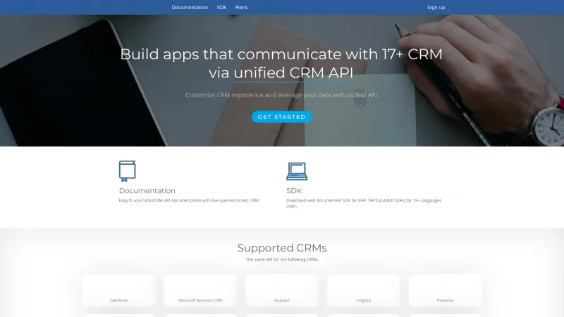 Homepage of Data2CRM.API