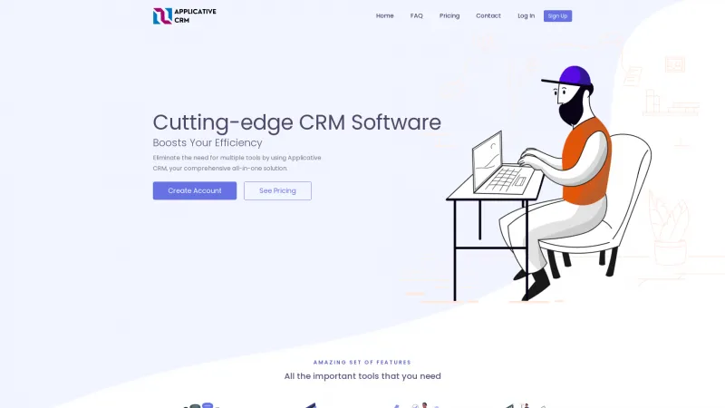 Homepage of Applicative CRM