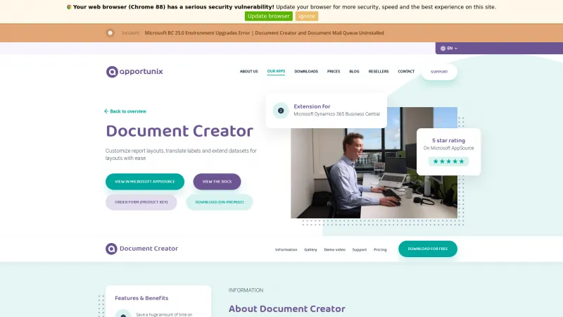 Homepage of Document Creator