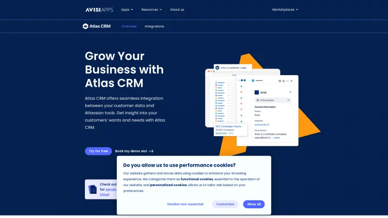 Homepage of Atlas CRM