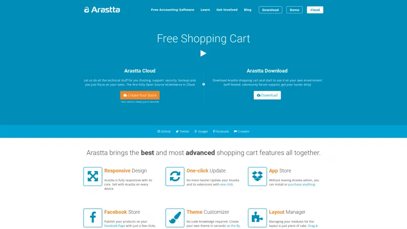 Homepage of Arastta