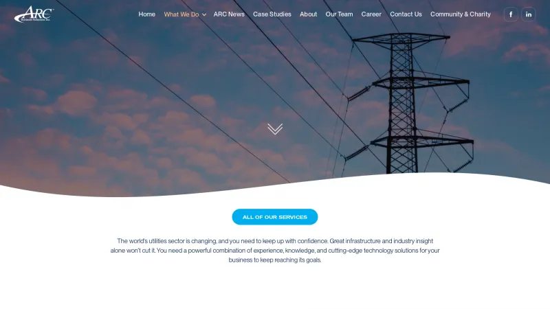 Homepage of ARC Utility Sector Consulting